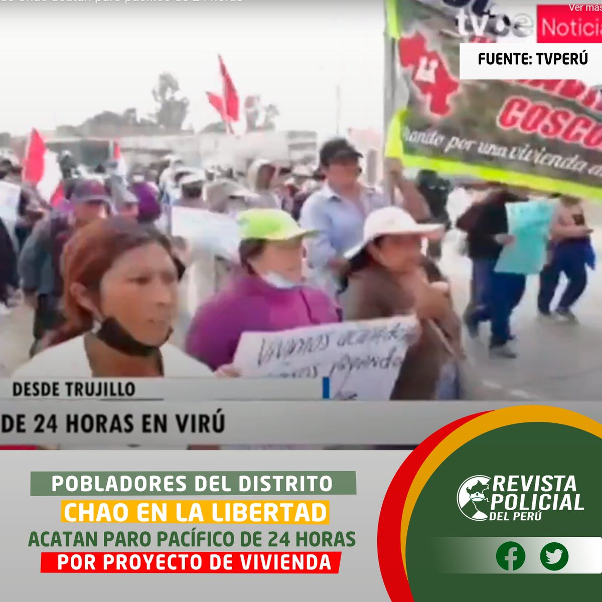 RevPolicial's tweet photo. Aproximadamente 10 mil #familias que aspiran a una vivienda en el proyecto “#Ciudad #Satélite #Coscomba”, realizan una #marcha pacífica de 24 horas en la provincia de #Virúras, tras 6 años de espera, para liberar las tierras que permitan el #desarrollo del #proyecto. https://t.co/wb7y1zS5Rb