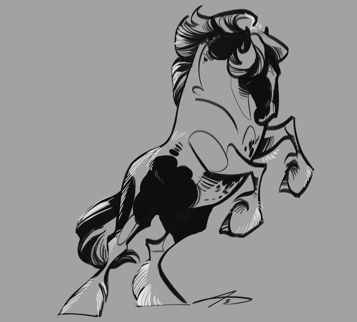 Messed around a bit today, I didn't have a plan so I just did whatever came to mind
#horseart #horsedrawing #drafthorse #rearinghorse