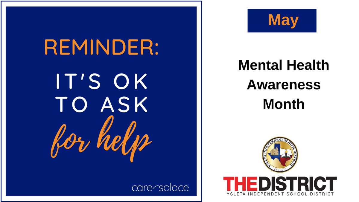 YsletaISD's tweet photo. #THEDISTRICT employees, family, and friends, support is available 24/7/365 in any language.  Call 888-515-0595 or visit  https://t.co/qp8sDn38Su.  

You are not alone!!! https://t.co/Fa5blmjv5B