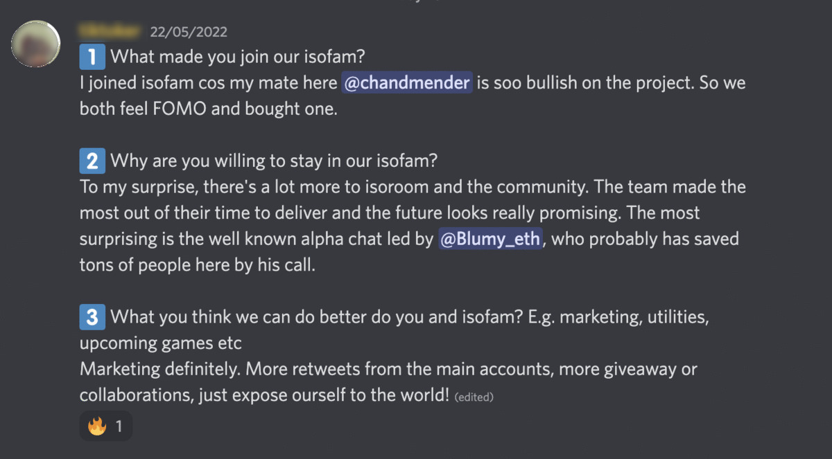 Thank you for sharing your amazing thoughts on the promising future that ISOFam can provide to our dearest users. We will, definitely, be doing the giveaway and collaboration more often for you guys anytime soon!! 🤍🤍