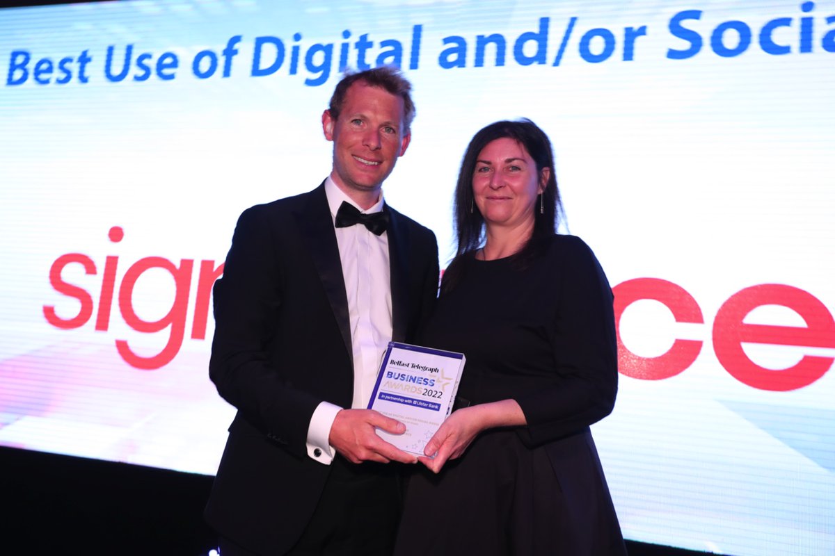Best Use of Digital and/or Social Media goes to Sign Source, while <a href="/BelfastZoo/">Belfast Zoo</a> is highly commended. The category is sponsored by <a href="/Sparq_NI/">Sparq Northern Ireland</a> #BelTelAwards