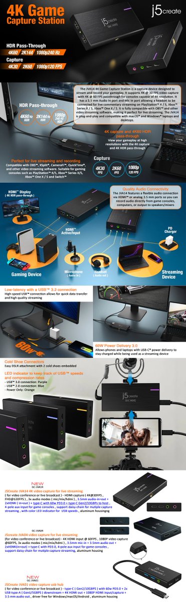 TechGuySA1's tweet image. Hey #streamers 

Always needed a Capture Card. The J5Create team has the solution for you
JVA01 JVA02 JVA04 JVA06 JVA14 May be the solution you looking for :)

@j5create #J5create #techstore #techguysa #tgsa #southafrica 
Available now techguysa.co.za/product-catego…