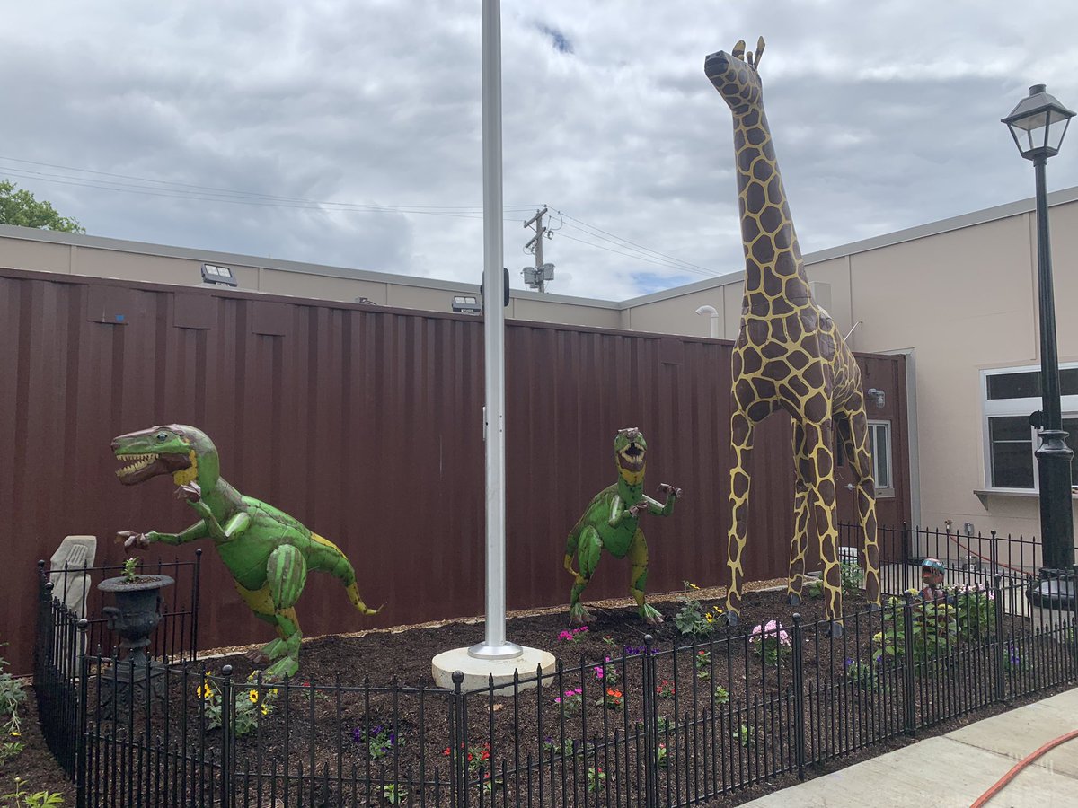 “Things are looking up!” Said the Giraffe to the Dinosaurs.