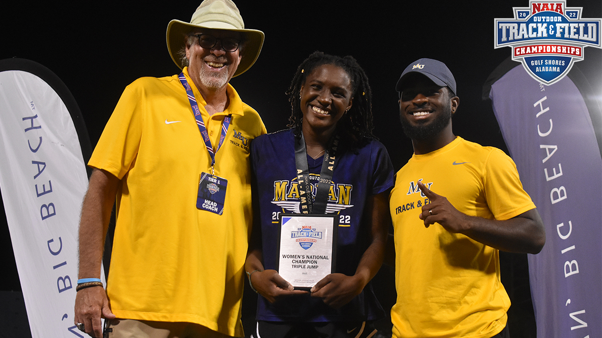 MUKnights's tweet image. @MarianTrackXC: Jai-Lyn Norwood Wins NAIA Triple Jump National Champion
 - muknights.com/article/8940