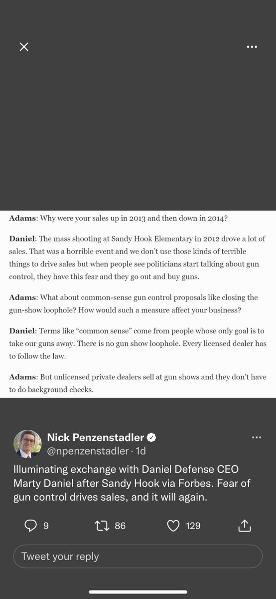 glennisglitters's tweet photo. @mattmikalatos People go buy guns when there is talk about gun control because they fear they won’t be able to later 😔Shocking to hear but I learned this after you posted about the toddler ad. 💔 https://t.co/H7wfsBh6Sf