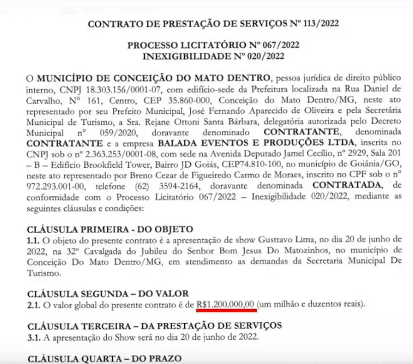 fcrmorais's tweet photo. Prefeitura de Conceição do Mato Dentro-MG , 17 mil habitantes, vai pagar R$ 1.200.00,00 por show de Gusttavo Lima. https://t.co/QytVxzOYBs