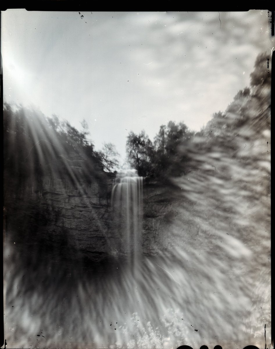 First shot was a 10 min exposure. The second was a 2 min 17s exposure with my @ondu_pinhole 4x5 rise camera. Shot on <a href="/ilfordphoto/">ILFORD PHOTO</a> Delta 100 4x5 film,developed with ilfosol-3 for 5min.#pinholephotography  #ondu4x5rise  #ilfordfilm  #largeformatphotography #fallcreekfallsstatepark