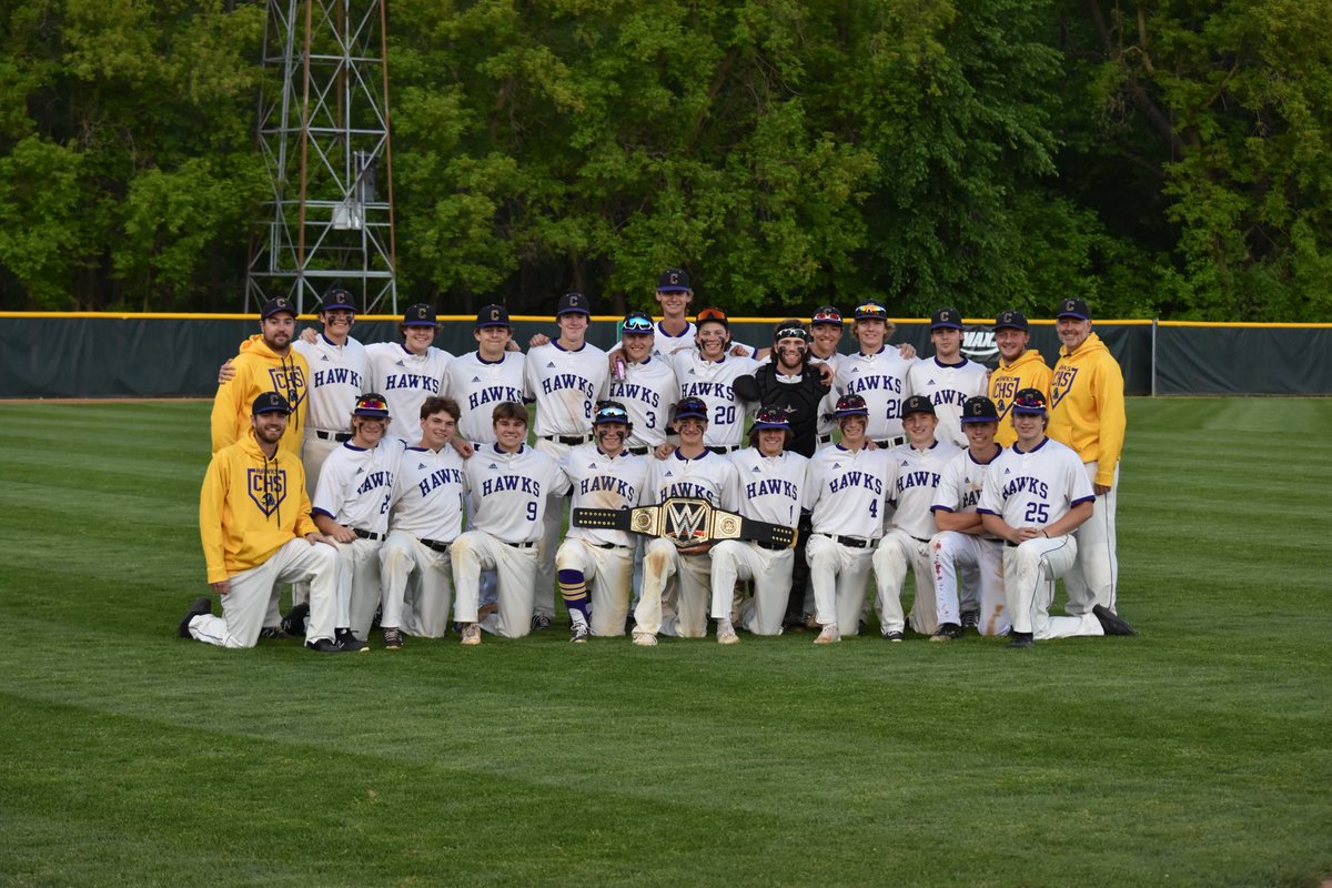 Hawks win. 9-0 and set a school record with 18-2 record. Well done. On to Monday. 1-0.