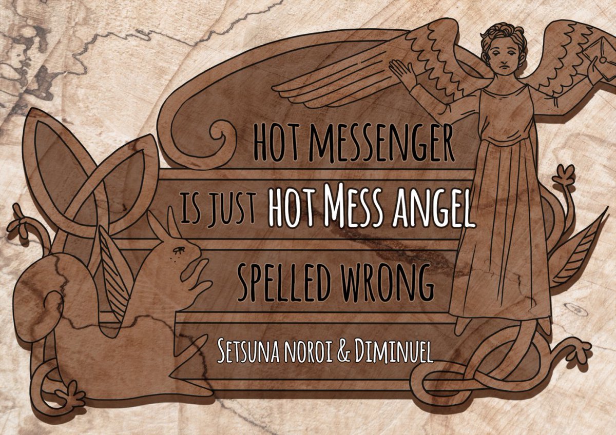 bottomcasbb's tweet photo. Hot Messenger is Just Hot Mess Angel Spelled Wrong

💙 Fic by SetsunaNoroi
💚 Art by Diminuel

Links to fic + art: https://t.co/ykkqxHlqAM

#bcbb2021 #destiel https://t.co/qHMiOafxHC