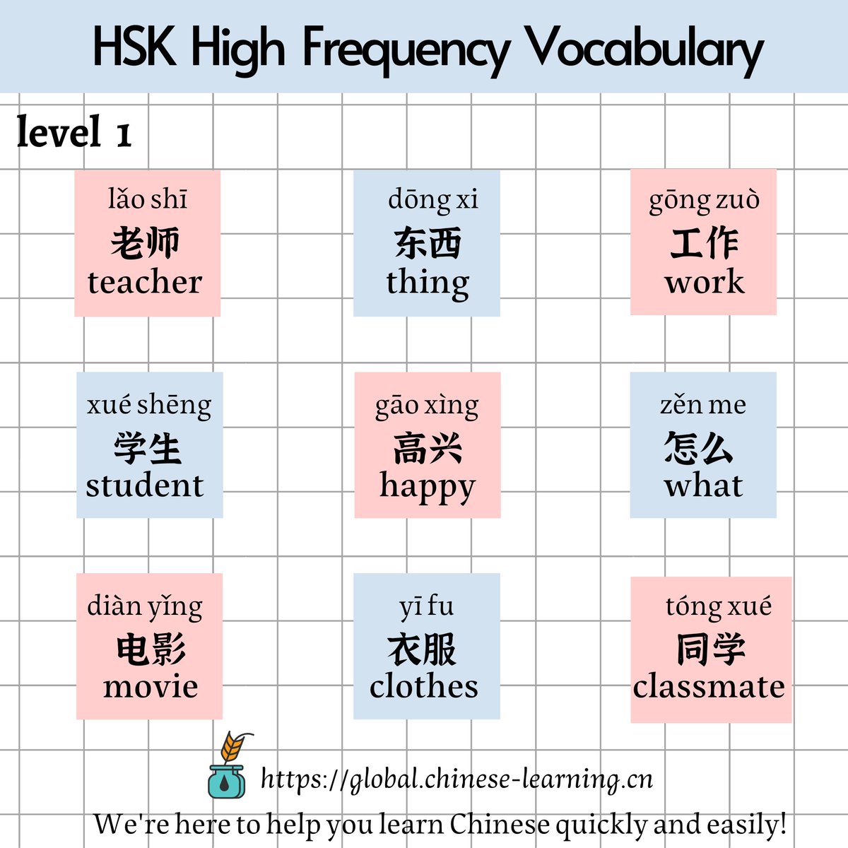 GCLP1127's tweet photo. HSK1 high frequency vocabulary~✍️✍️✍️
if you want to pass HSK1, those words you must know~~~let's learn together~~🫰#Chinese #Mandarin #LearnChinese #中文 #汉语 #普通话 #学中文 #HSK #Chinesetest
#ChineseLanguage #中国语 https://t.co/wZRG1W1ao7