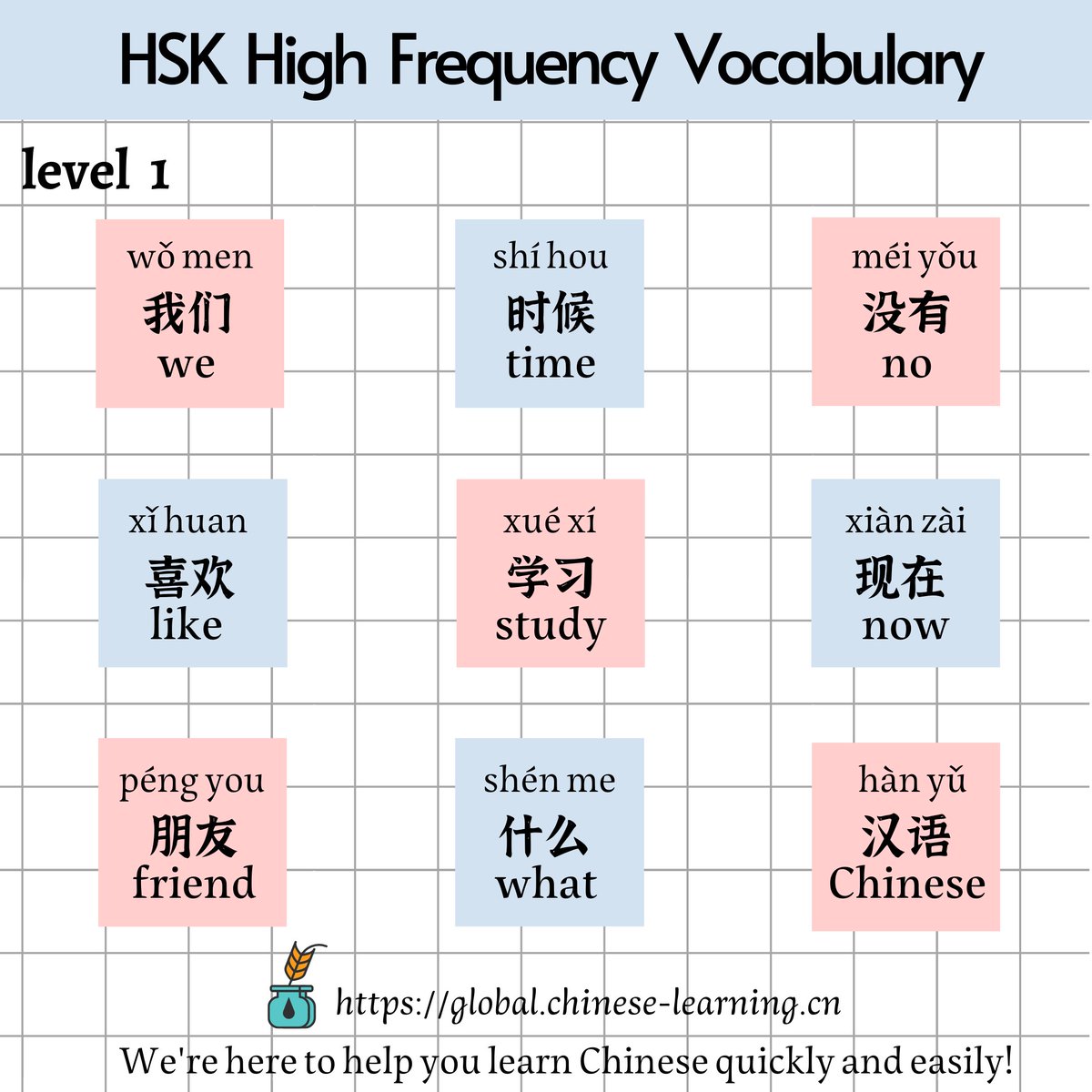 GCLP1127's tweet photo. HSK1 high frequency vocabulary~✍️✍️✍️
if you want to pass HSK1, those words you must know~~~let's learn together~~🫰#Chinese #Mandarin #LearnChinese #中文 #汉语 #普通话 #学中文 #HSK #Chinesetest
#ChineseLanguage #中国语 https://t.co/wZRG1W1ao7