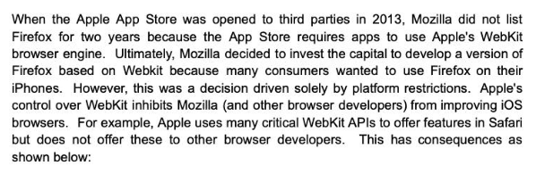 OpenWebAdvocacy's tweet photo. Thank-you♥️ to Mozilla &amp; Google for their submissions in support of Browser Competition on iOS.  Apple's defense of the #AppleBrowserBan is noticeably absent in their submission to the NTIA. 

Mozilla's Submission:
https://t.co/URyjvgsP4U https://t.co/cWwulzFWlk