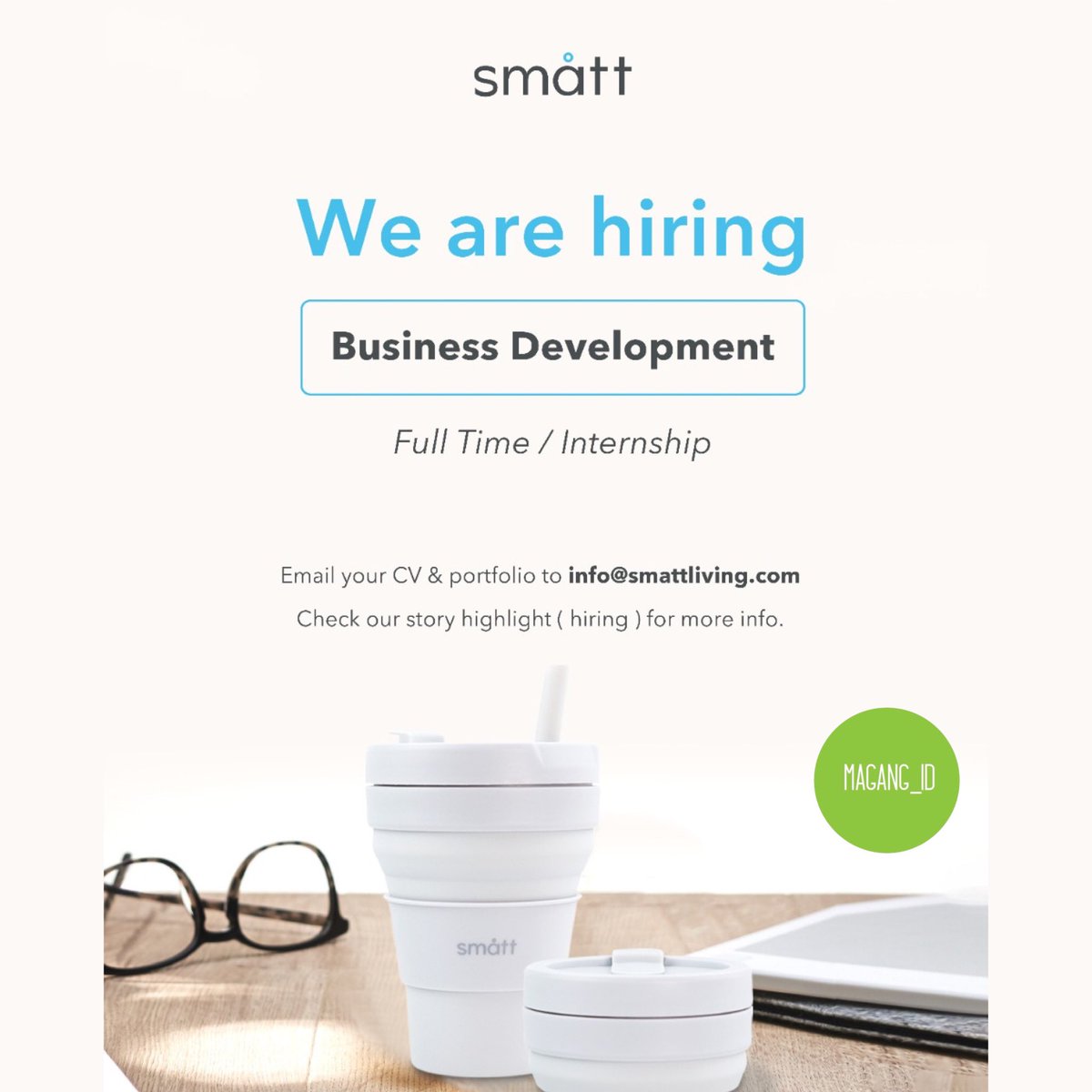 sobatmagang_id's tweet photo. Smatt is hiring Business Development
💰 Paid Internship
✍️ Work From Home
#Magang #MagangID #InfoMagang #AnakMagang #MagangYuk #MagangID_Smatt #Smatt #WorkFromHome #Paidinternship https://t.co/R6Ox26Obhd