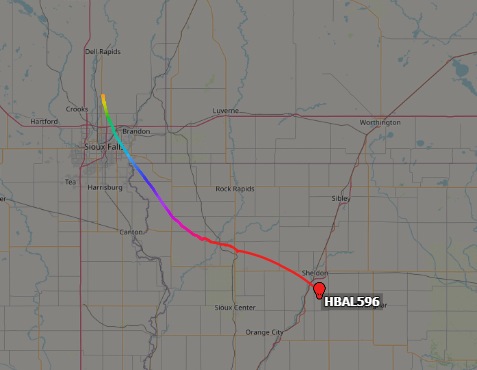 stratoballoon's tweet photo. Rare evening launch by @RavenAerostar from their Innovation Campus near Baltic (SD) today. 

Balloon with callsign #HBAL596 launched at 00:50 utc.

Track it in real time via @ADSBexchange at:  https://t.co/iOE8d9Ki72 https://t.co/A9rfcMzvaO