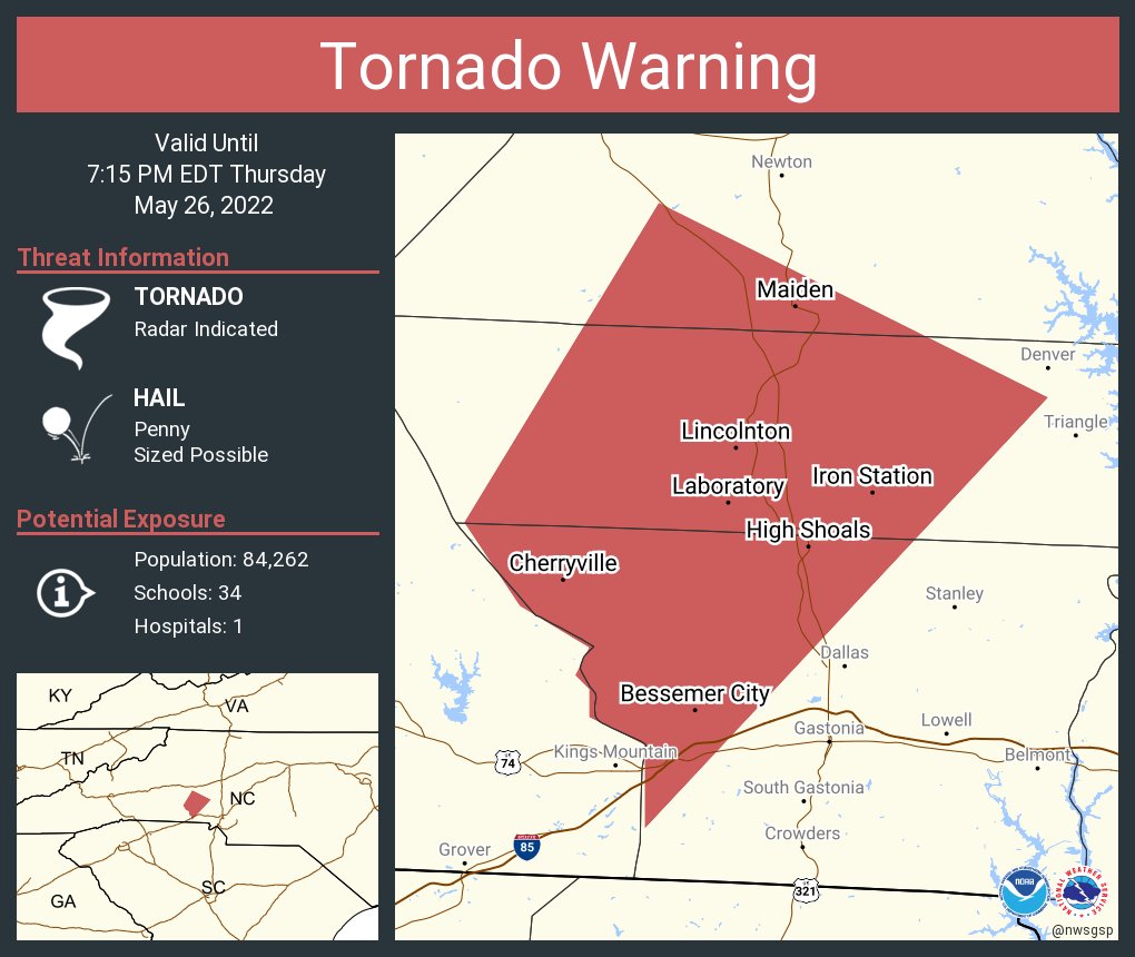 NWS Tornado on Twitter "Tornado Warning continues for Lincolnton NC