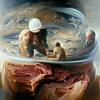 IngemarAnderson's tweet image. I call this oil painting &quot;Conciseness&quot; - we all need more of it, now. 

#Conciseness #aiart #nightcafe #digitalart