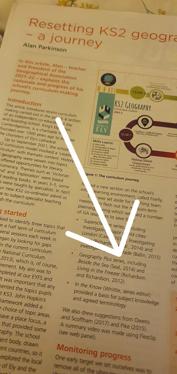 Casual bedtime reading of the new edition of #primarygeography that landed with me today and Geography Titan <a href="/GeoBlogs/">Geo Blogs</a> references me 🤩