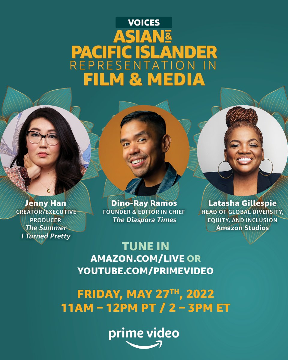 RT @DinoRay: Tune in tomorrow for my chat with #TheSummerITurnedPretty's Jenny Han! @PrimeVideo #APAHM #Voices https://t.co/PBFz2uVMgW