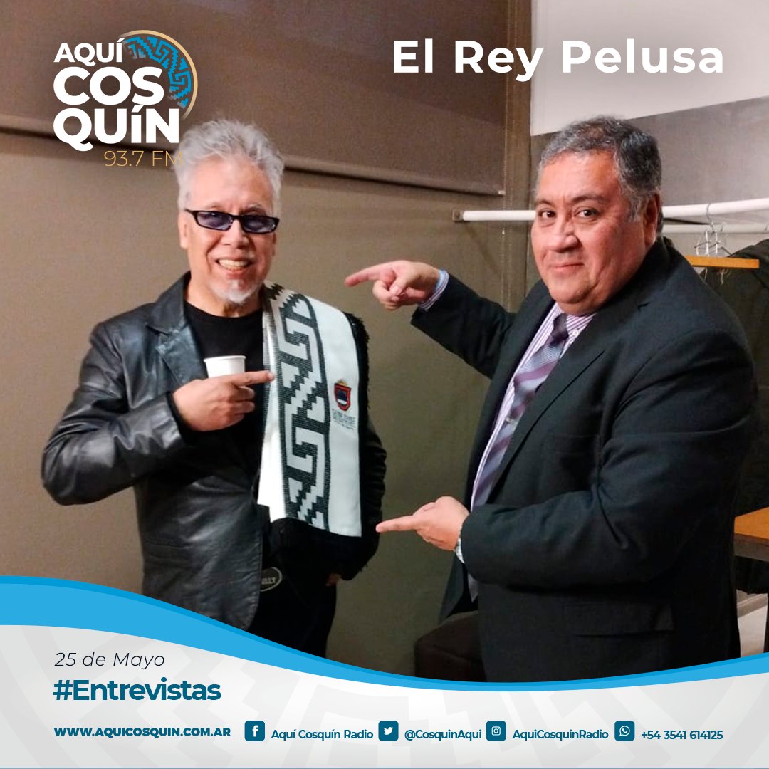 CosquinAqui's tweet photo. #25demayo🇦🇷 Claudio Juárez maestro de ceremonia de @AquiCosquinOk animó #lapeñadel25 🇦🇷💃 en @qualityespacio
Aprovechó la oportunidad y entrevistó a #ElReyPelusa 🎤 Y lo tentó a cantar en el Festival de Cosquín. La respuesta del Rey.. "queda pendiente" 😏 https://t.co/8UZ6FYeSET