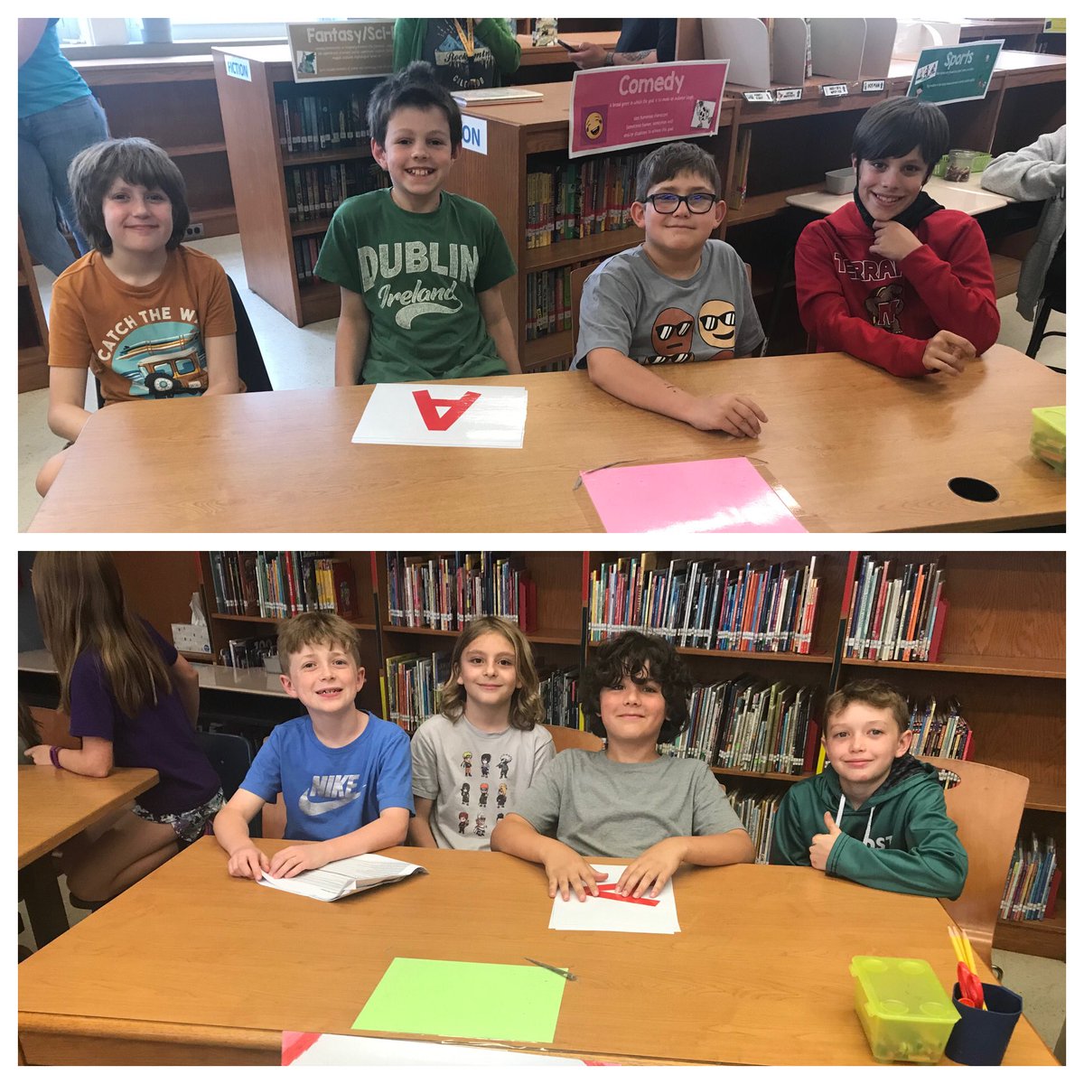 librarySES's tweet photo. Even though the @bcplinfo wasn’t able to hold in person battles this year, @StoneleighES Battle of the Books teams were able to compete at our school battle and did an amazing job!! Congrats to The Rainbooks for their win and all the Ss for their hard work! #bcpslms @BCPSLMP https://t.co/t5SdMGwCKP