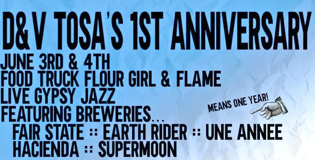 Hey friends, whatcha doing next Friday? I'm gonna hang out with some #BreweryBuddies at @DandVTosa for their 1yr Anniversary and you should too!

https://t.co/mVZDlWMg3s https://t.co/z2OJPi7GWs