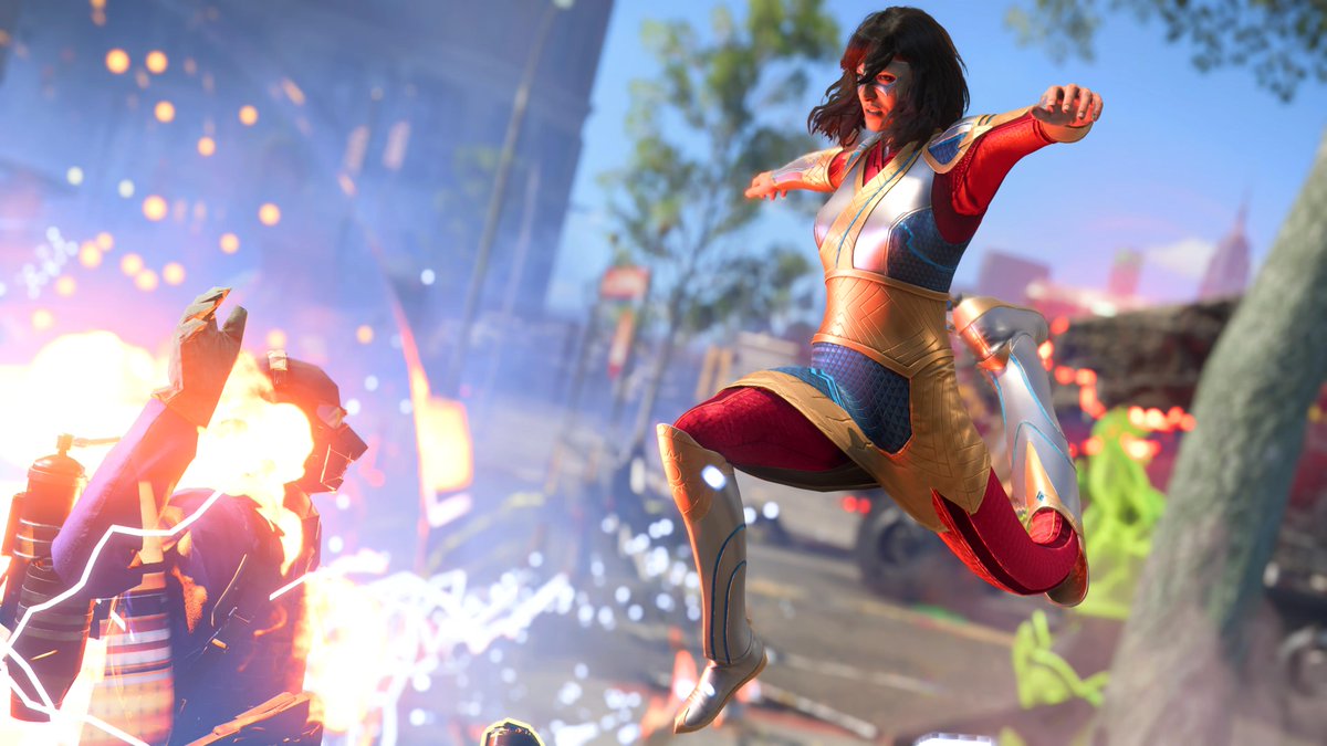 Ickypoo82's tweet photo. The Magnificent Ms. Marvel.
@PlayAvengers #PS5Share #MarvelsAvengers #PlayAvengers #AvengersGame #Reassemble #MsMarvel #KamalaKhan #Embiggen #TheReassembler #Marvel #Avengers #MarvelGames #MarvelGamesVP #CrystalDynamics #EmbracerGroup https://t.co/3VprPwcB2J