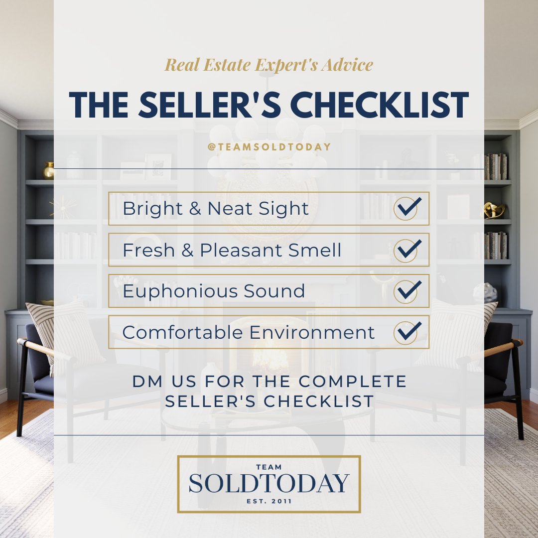 Attention Sellers! You only get one chance to sell your house. Let's get it right. At Team Sold Today, we provide sellers with a detailed checklist to ensure the property is ready for showing and make an impeccable impression.🌟

#teamSOLDTODAY #torontorealestate #realestate