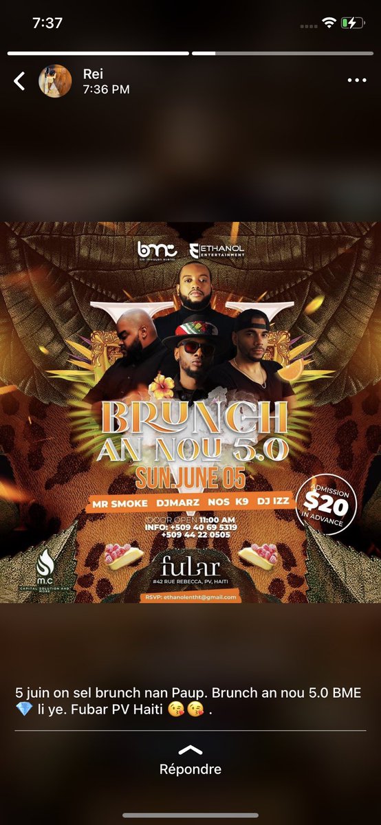 ZaraBelmwayen's tweet photo. Nap satisfè tt moun net 5 juin fubar nou gen dj pou
#kompa
#amapiano
#housemusic
#raboday
#batchata😂 https://t.co/7MxHC2gqwm