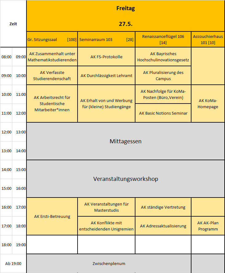 SiriusArani's tweet photo. AK Plan für Freitag für die #KoMa86. Beachtet bitte den vierten Raum. :) https://t.co/WAcKOU0Vbp