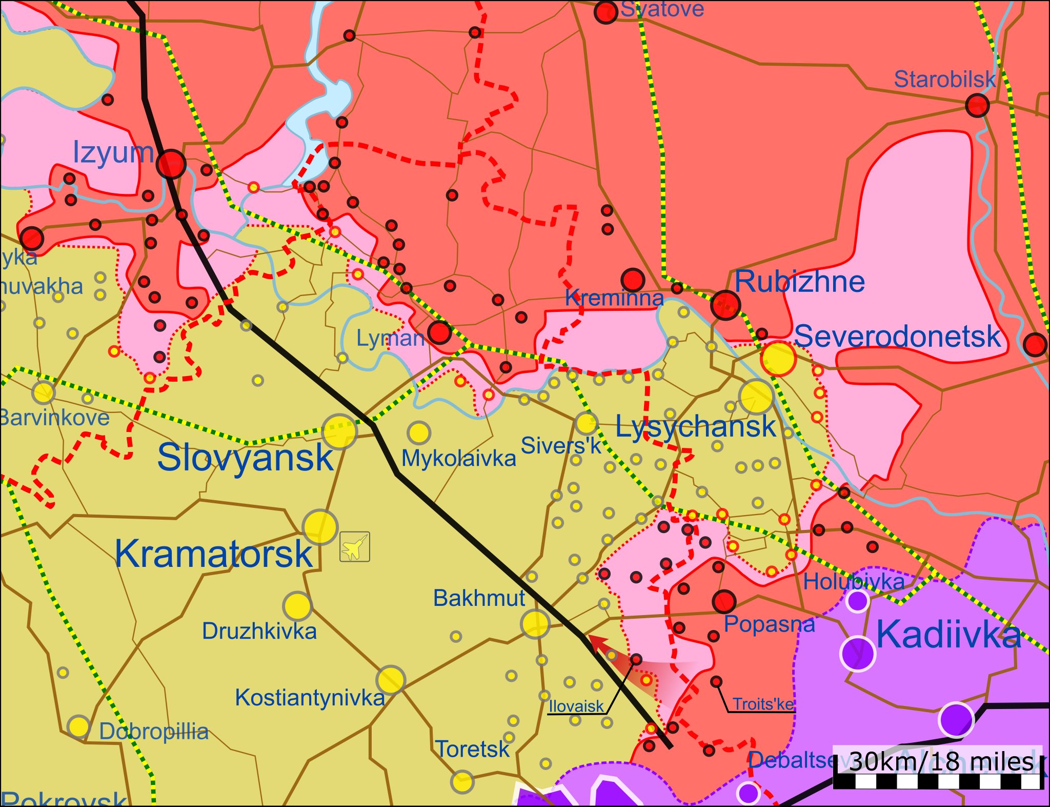 Карта боевых действий на Украине 