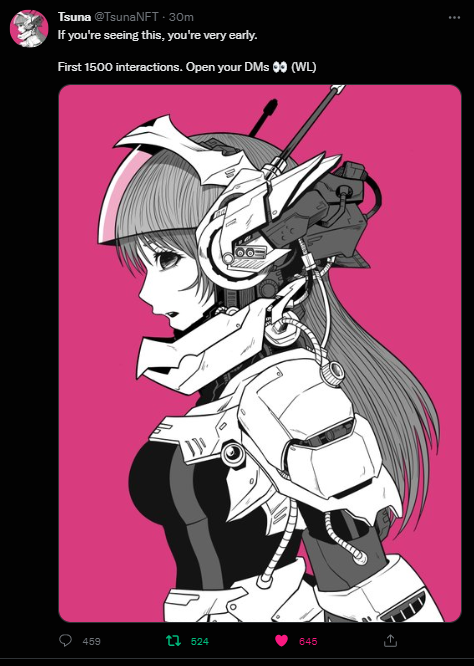 Hoosock_'s tweet photo. @TsunaNFT Great project! https://t.co/wP61nVOvei