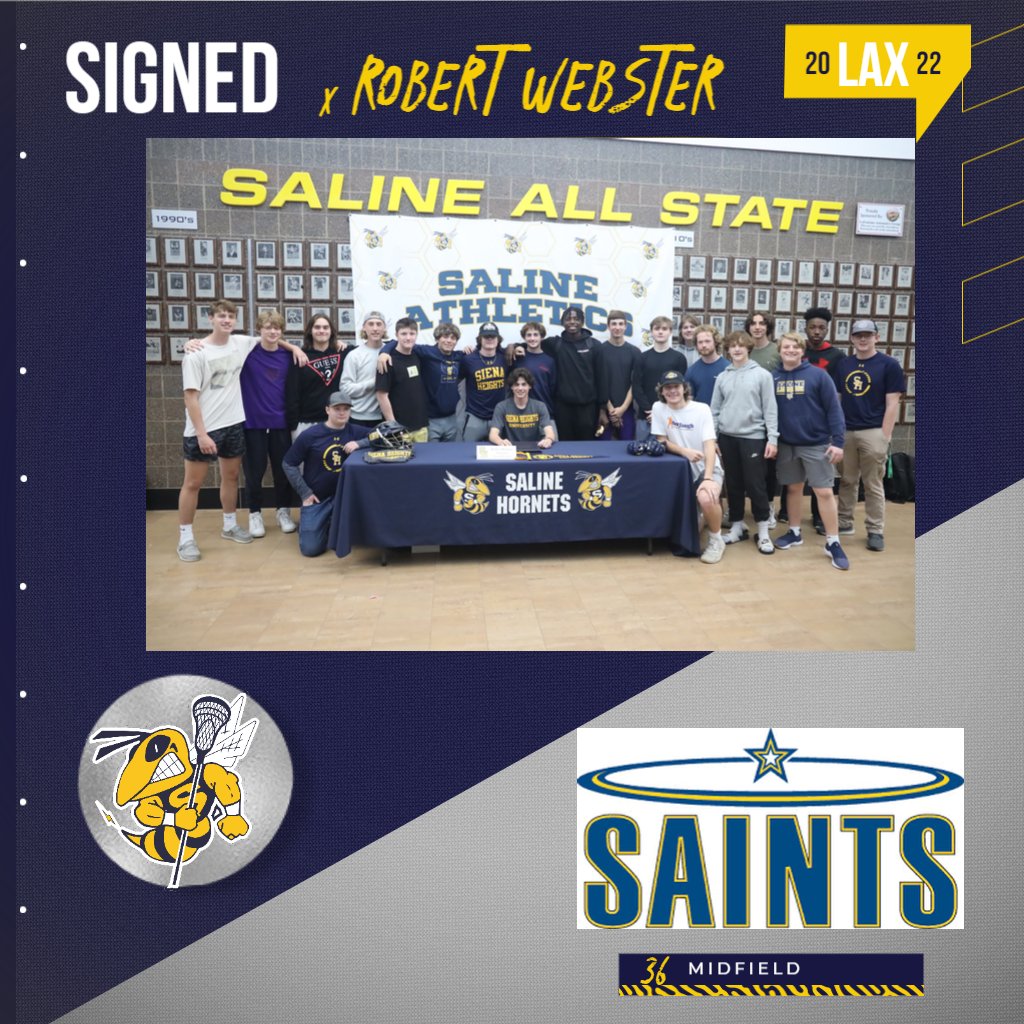 SalineLax's tweet image. Last night didn't bounce our way (Rah-Rah Grand Ledge), but we did get to end the season  on a high note - Robert Webster signs with the @SienaHeightsLax Saints to play lacrosse for SH and study Mechanical Engineering.  Go tear it up Rob!!