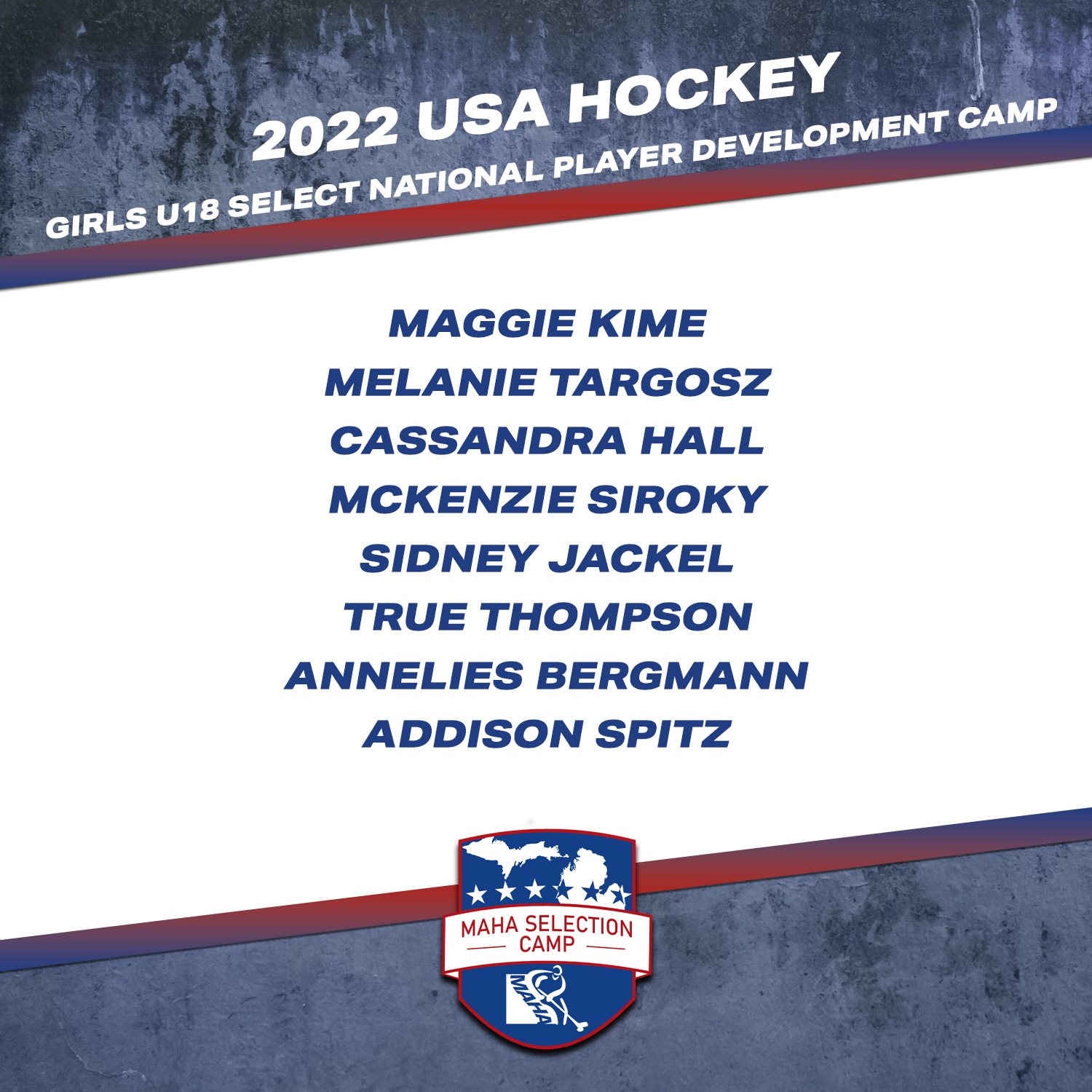 Maha Congratulations To The Players Invited To The 22 Usahockey Girls U18 Select National Player Development Camp T Co Ns0dm7yqwj Twitter