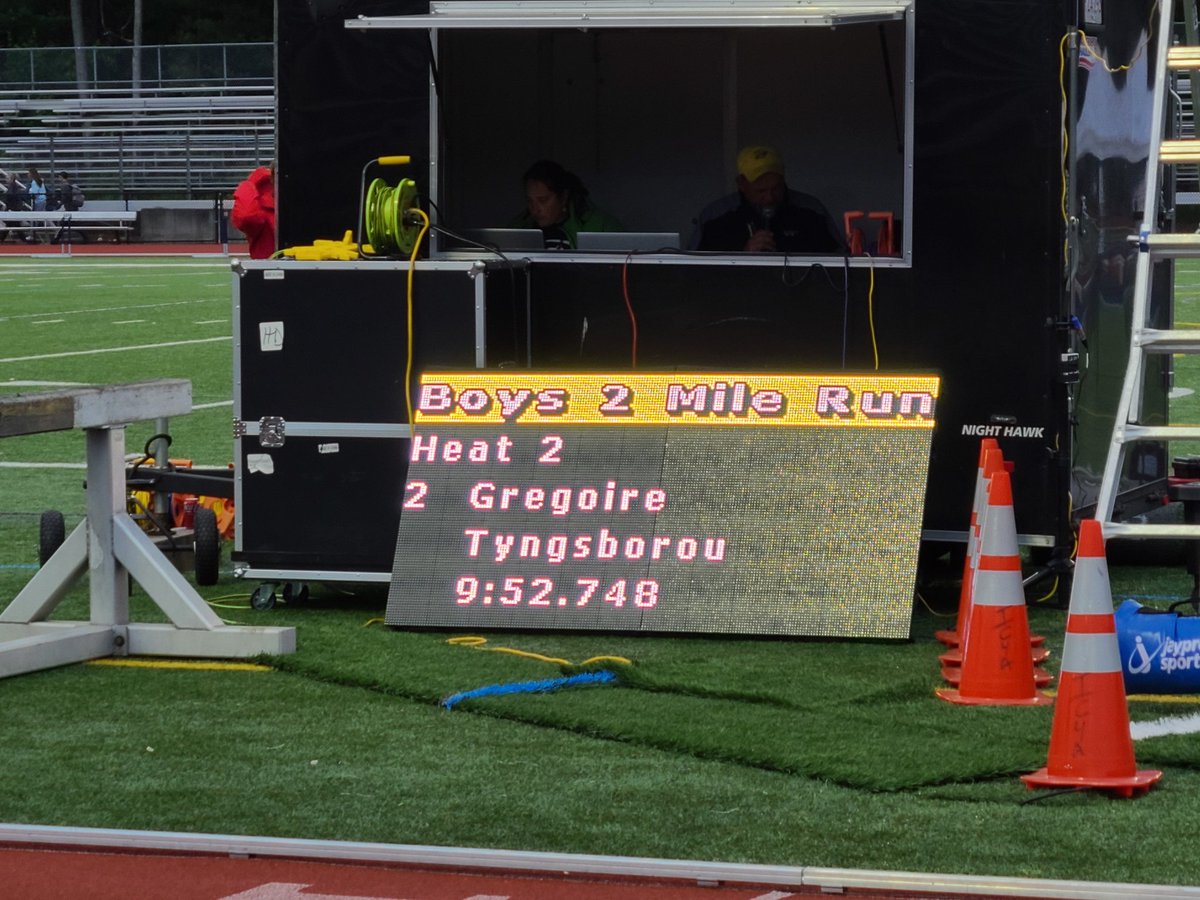🎉School Record Alert. Max Gregoire places 2nd in the 2 mile and breaks his own school record (new record 9:52.748). That is 1st place in the 800m, 2nd in the 2 mile, with the mile left to go on Saturday. Congratulations Max! <a href="/tyngtigersports/">THS Athletics</a> <a href="/TyngHighPrin/">Jeffrey Ogden</a> #tpsprepares