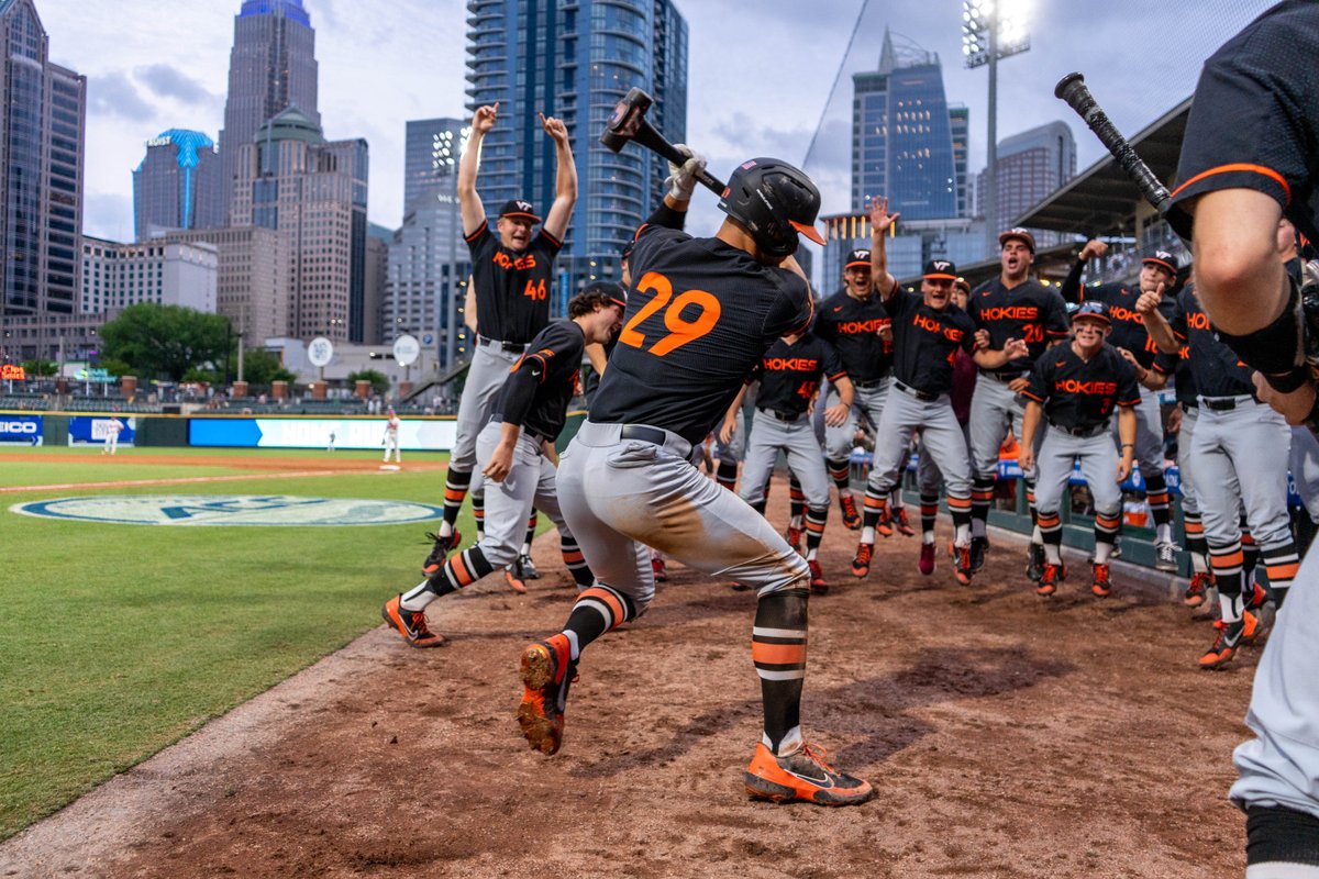 HokiesBaseball's tweet photo. 𝙁𝙊𝙐𝙍 𝙃𝘼𝙈𝙈𝙀𝙍𝙎, 𝙊𝙉𝙀 𝙄𝙉𝙉𝙄𝙉𝙂

≫ @Carson_jones35 🔨
≫ @NickBiddison 🔨
≫ @GavinCross24 🔨
≫ @TannerSchobel 🔨

#ACCBASE 🏆 #Hokies 🦃⚾️ https://t.co/lFBUhD3vmQ