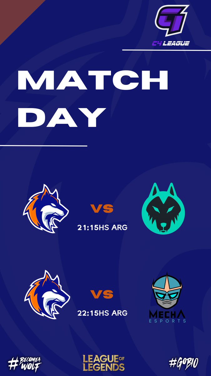 BioArmyEsports's tweet photo. MATCHDAY LOL

🏆 Liga C4
⏰En Vivo
🆚 @OboloboGaming
🆚 @MechaEsports1
📄 Jornada 3° y 4°
📺Por Discord

#GOBIO #BECOMEAWOLF https://t.co/H7FzncfuyA