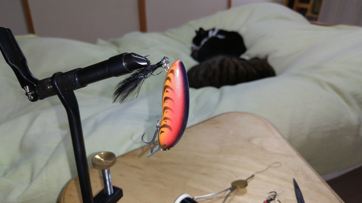 kazzm9091's tweet photo. いつ役に立つか分からない
もっててよかった20年モノ
ラバージグ巻き
フェザーフック作ってみた😅
#PlotzLure
#prabbit https://t.co/3FWuKSP5pX