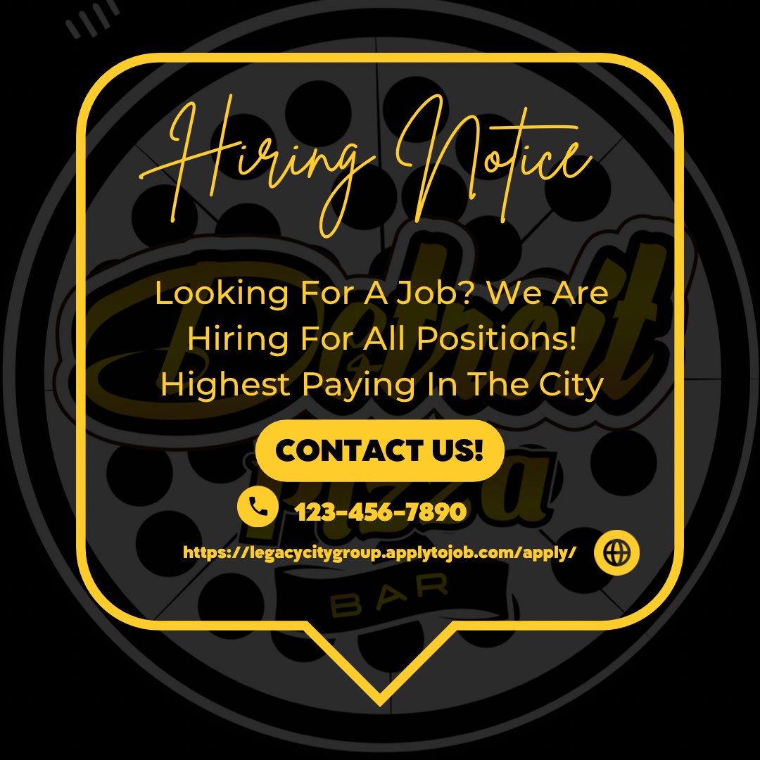 Come Join the Detroit Pizza Bar
Family! Scan the QR code to apply today! Highest Paying Restaurant In Michigan. #Detroit #DetroitPizzaBar #DPB #Hiring #BlackOwnedBusiness #NowHiring