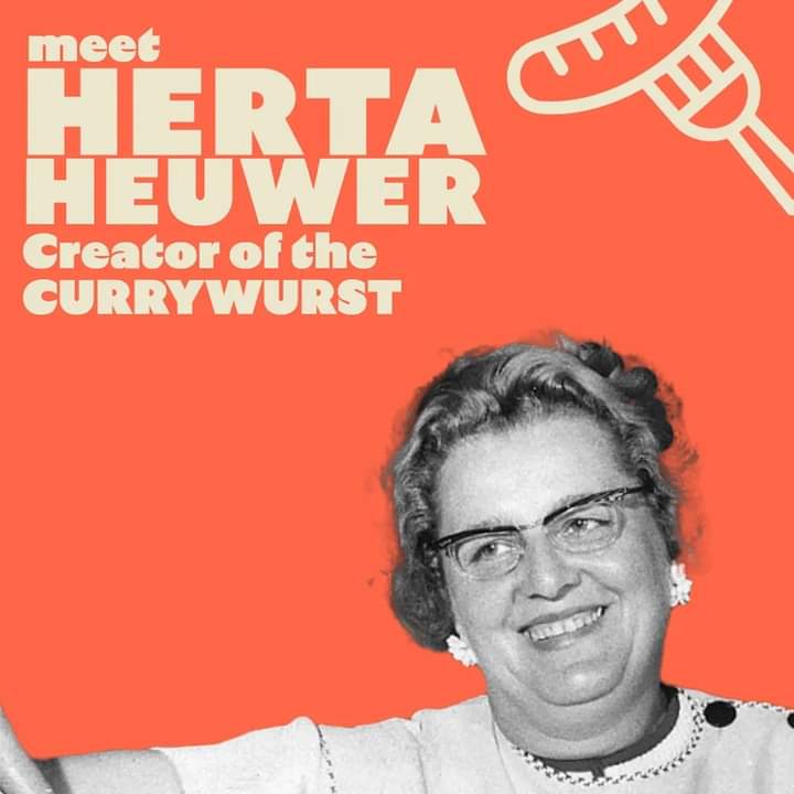 mrhugouk's tweet photo. Meet Herta Heuwer, the inventor of the Currywurst. https://t.co/e4RKc2yULO