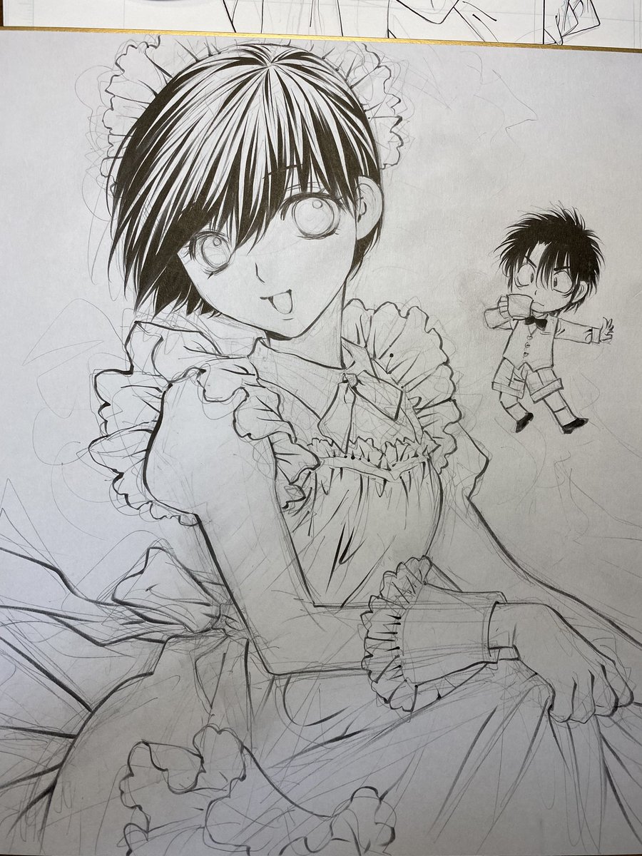 色紙筆で輪郭は描いた!これから彩色です 
