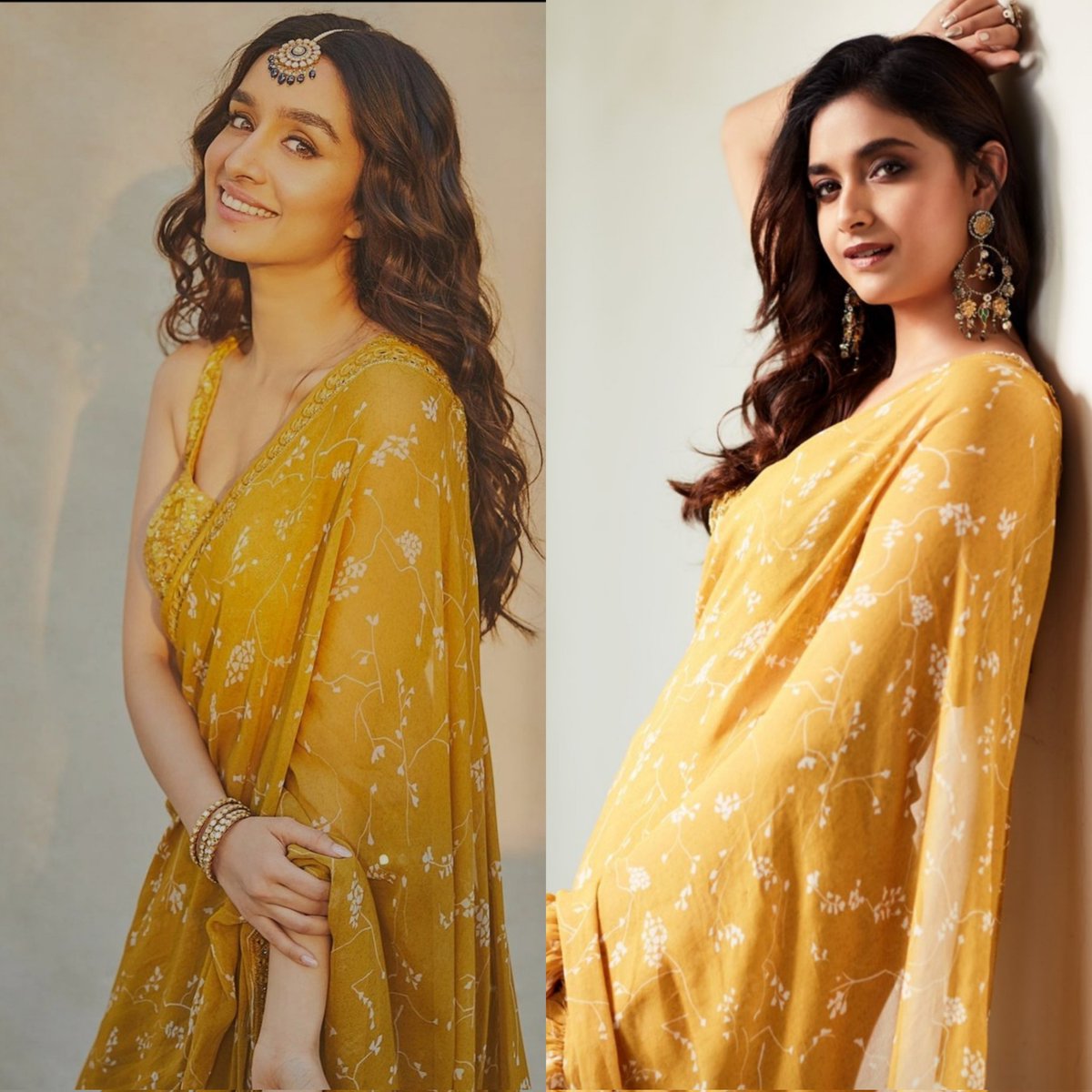 ShaikIs56842732's tweet photo. 2 Gorgeous ladies in same saree😍😍
. @ShraddhaKapoor
. @KeerthyOfficial
. #2favourite #ShraddhaKapoor #KeerthySuresh #outfit #same https://t.co/CMUxA7EtTA