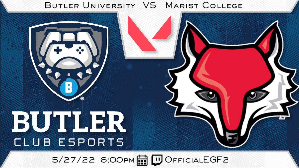 BUClubEsports's tweet photo. #ButlerValorant takes on @Marist_Esports in tonight's @officialEGF quarterfinals!
Catch the stream tonight at 6pm at https://t.co/vW0JEpfY00! #DawgDiff https://t.co/twiCqtua1h