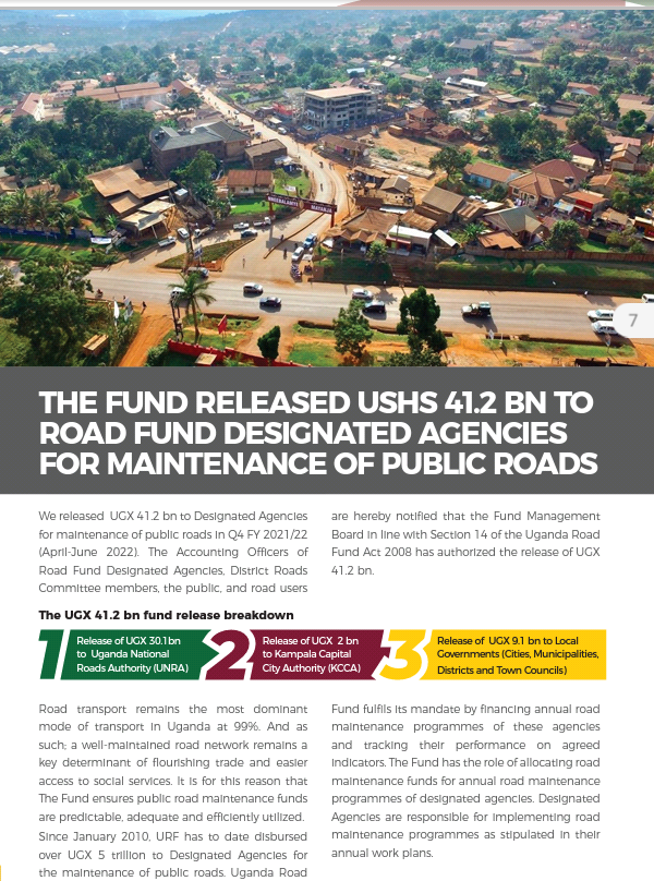 UgandaRoadFund's tweet photo. 📢Our latest Newsletter is out now!
Catch up on our latest road maintenance initiatives. ⏬Download Via https://t.co/dRfsK7mdPw
@faithkatarekwa @niw_andy @MoWT_Uganda @MoLGUganda @KCCAUG @UNRA_UG @GouInfrastruct @GCOFUG @GCICUganda https://t.co/pR1WSlSyOq
