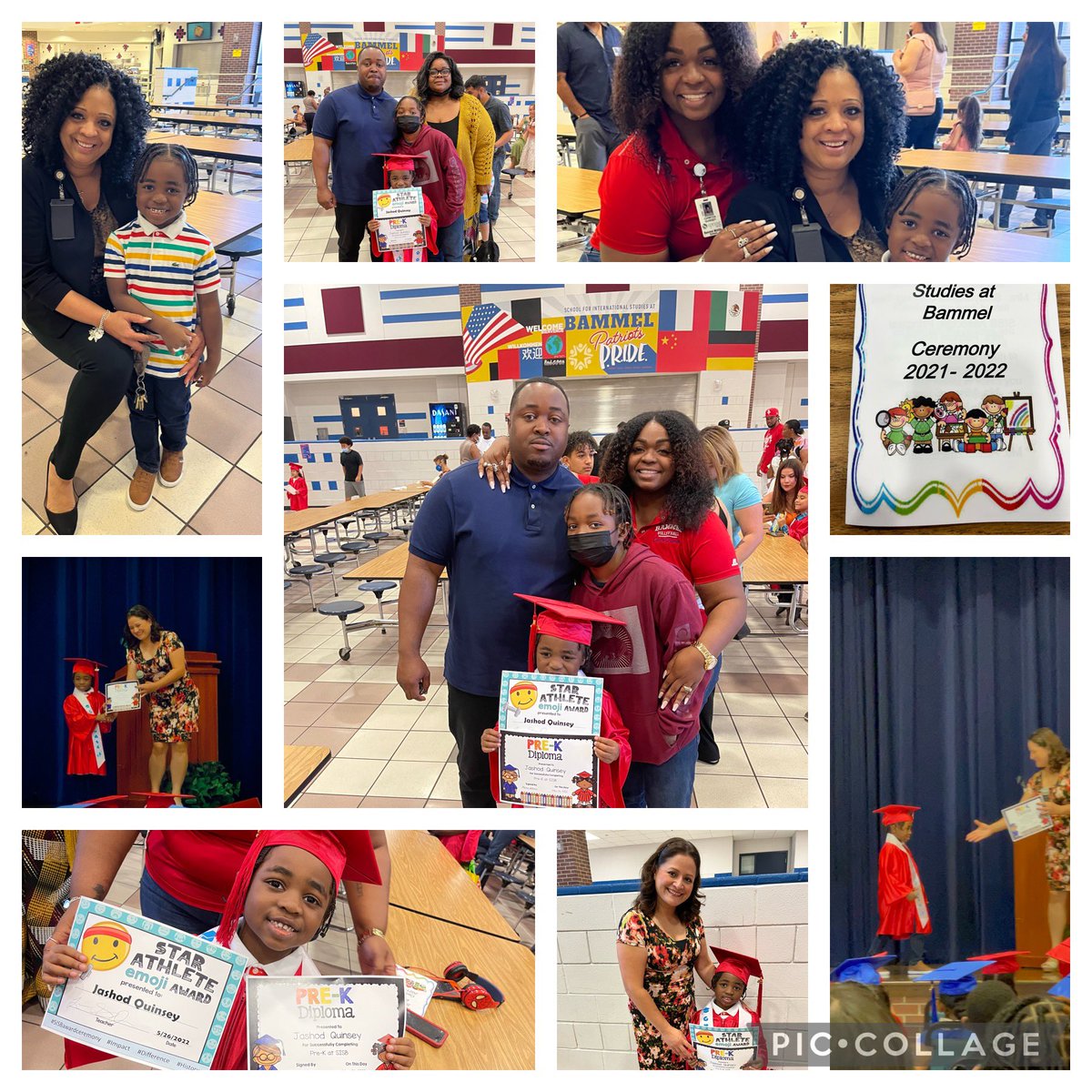 MrsQuinsey's tweet photo. So grateful for the family at @BMSPatriots. They helped my son’s prek year be a success! @PGarzaSISB @SSterlingTeel and his early morning greeter, Mr. Joe! His teacher, Ms. Silvera, THANK YOU! @SpringISD #prekgrad #duallanguage #multicultural https://t.co/QfffGcQ3zg