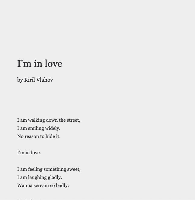 uncookd_'s tweet photo. by Kiril Vlahov

To Annie

https://t.co/Hq5S6Xa41L

Father and girl

https://t.co/GNDDUaCn3T

I'm in love

https://t.co/Db0NfWjun5

#WritingCommunity #poetry #poetrylovers #poet #poetryreading #love #writerscommunity #writersoftwitter #writerslife #Reading #readingcommunity https://t.co/fq86s44yXF
