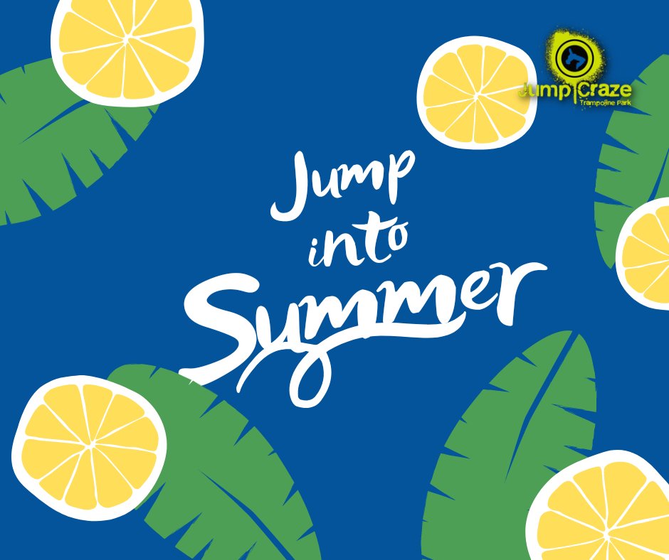 Jump_CrazeWY's tweet photo. Summer schedule kicks off next week! Here's the updated schedule:

M-F: noon - 9 pm*
Sat: 10 am - 9 pm
Sun: noon - 8 pm

*Tot time will continue to run every Monday, 10 am - noon for kids 5 and under.

#summer #summervibes #jumpcraze #trampolinefun #thingstodowithkids https://t.co/JGJsXXm5eI