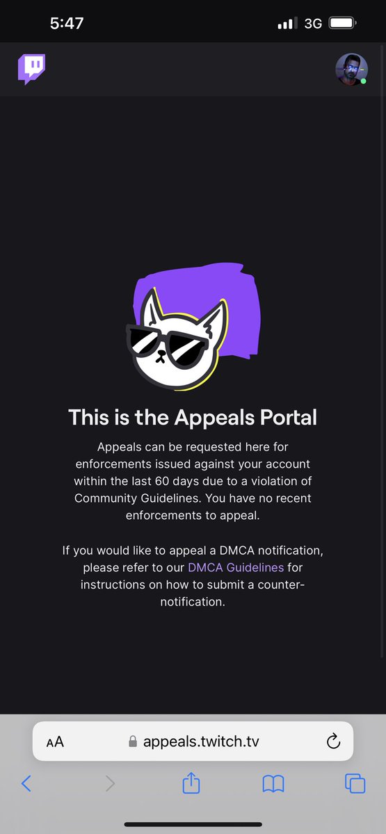 FarhadXRay (@xrayfarhad) on Twitter photo My case rejected and after 24 days i tried for the second submit!
After 1 day i see this messege on my appeal portal !You have no recent enforcement to appeal! Really?
Twitch you make me crying for 24 days! No support on your service! Nice bug
<a href="/TwitchSupport/">Twitch Support</a> <a href="/TwitchSupportDE/">Twitch Support DE</a> My case rejected and after 24 days i tried for the second submit!
After 1 day i see this messege on my appeal portal !You have no recent enforcement to appeal! Really?
Twitch you make me crying for 24 days! No support on your service! Nice bug
<a href="/TwitchSupport/">Twitch Support</a> <a href="/TwitchSupportDE/">Twitch Support DE</a>