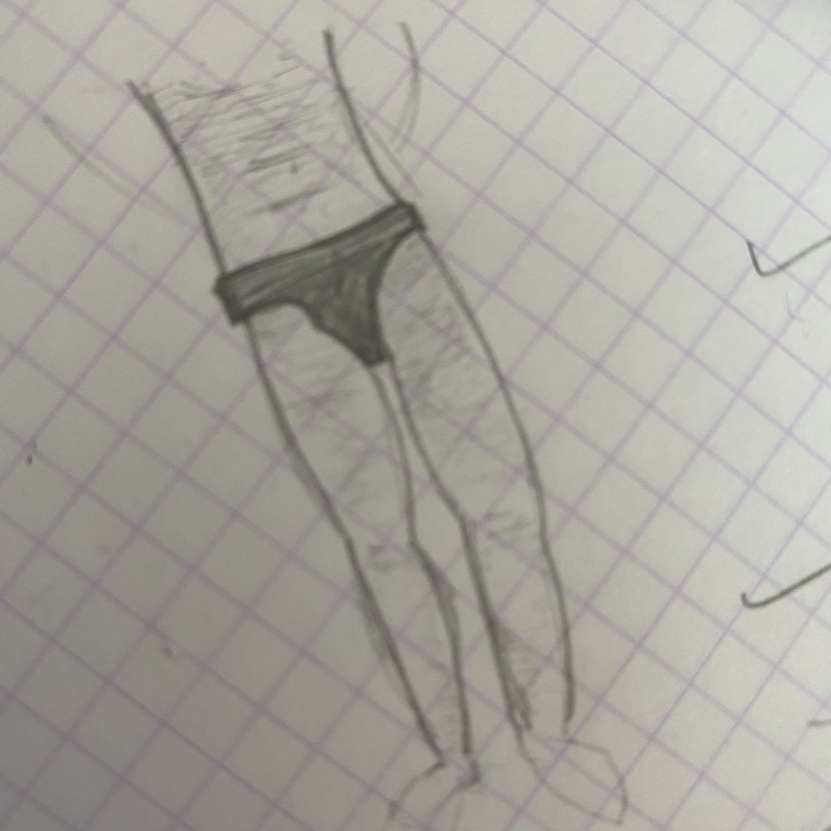 Doodling guys in speedos while on video call. Shame I can’t draw hands or feet. Haha.
