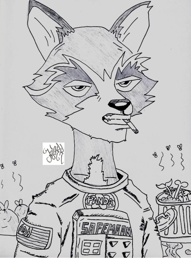 NFT style drawing for Trashpanda <3 #SAFEMOONARMY #SAFEMOON