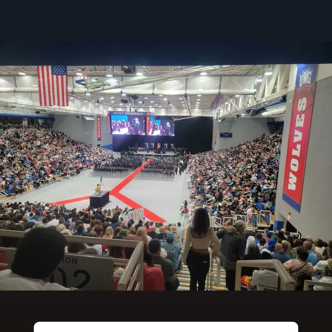 RealJCarmichael's tweet photo. Day one is in the books for high school graduations on the @uwestga campus.
Such an honor to partner with Douglas County School System to support their scholars' special night.
#WeGraduateTogether
#WeRunTogether https://t.co/6qbf1N2tvv